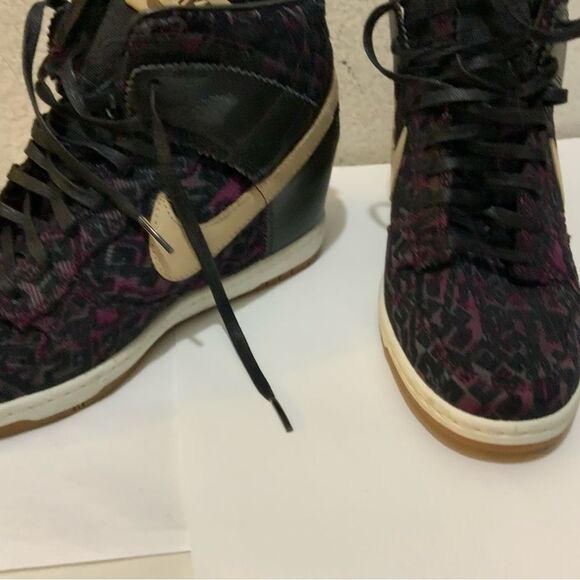 Nike Dunk Sky High Premium Hidden Wedge Womens 9.5 Black Linen Purple Tribal - Picture 4 of 11